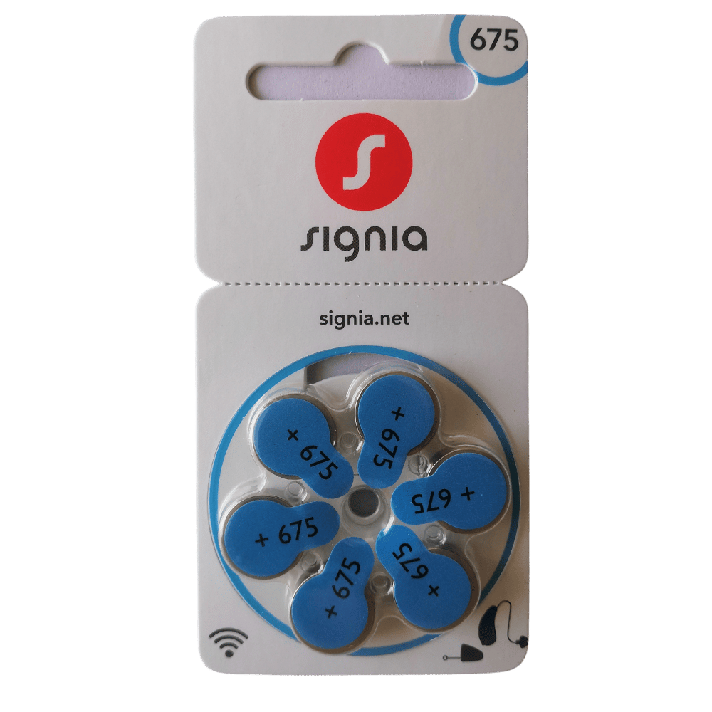 Signia Siemens Size 675 Hearing Aid Battery (6 Batteries pack)