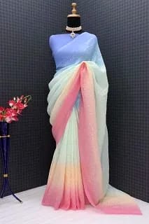 Georgette Sequence Work Saree  by SHIV TEXTILES