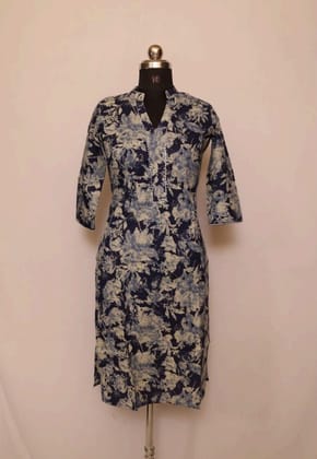 Cotton Collar Kurti With Sleeves