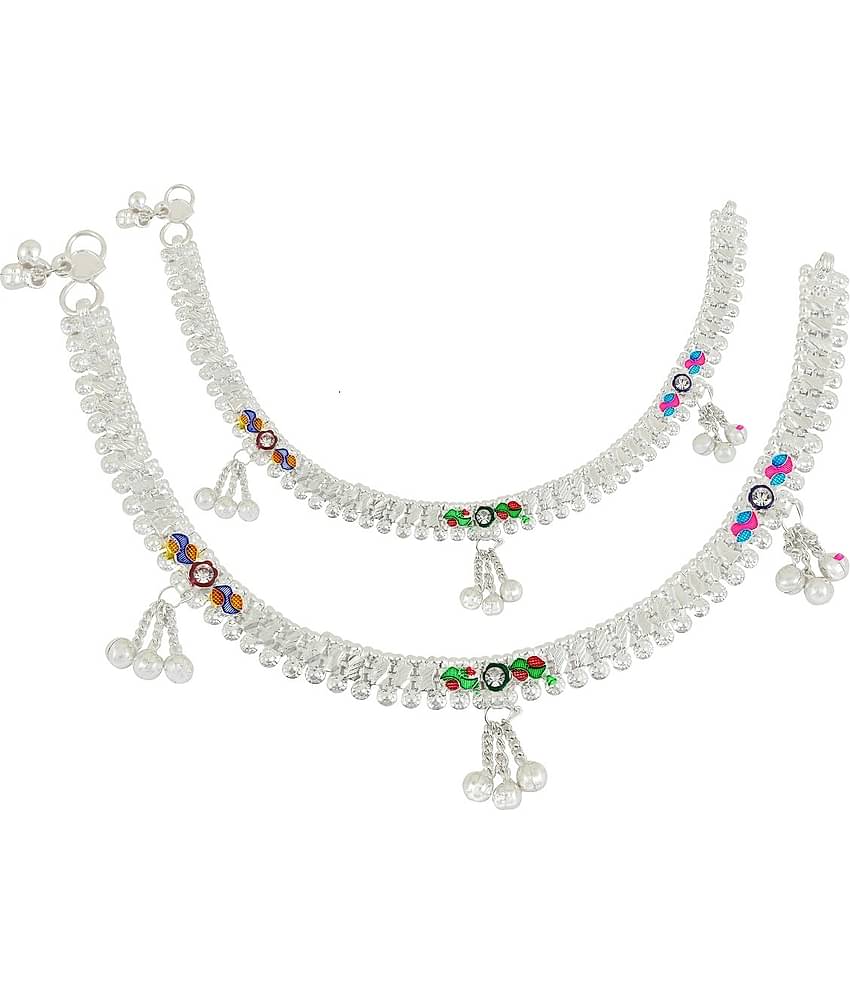 Charms Silver Anklets ( Pack of 1 )