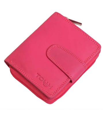 Tough Leather Pink Women's Bi Fold Wallet ( Pack of 1 )