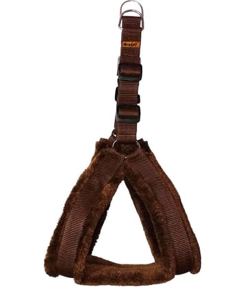 Petshop7 Fur Padded  Nylon Dog Fur Harness Small (Chest Size - 23-28inch)