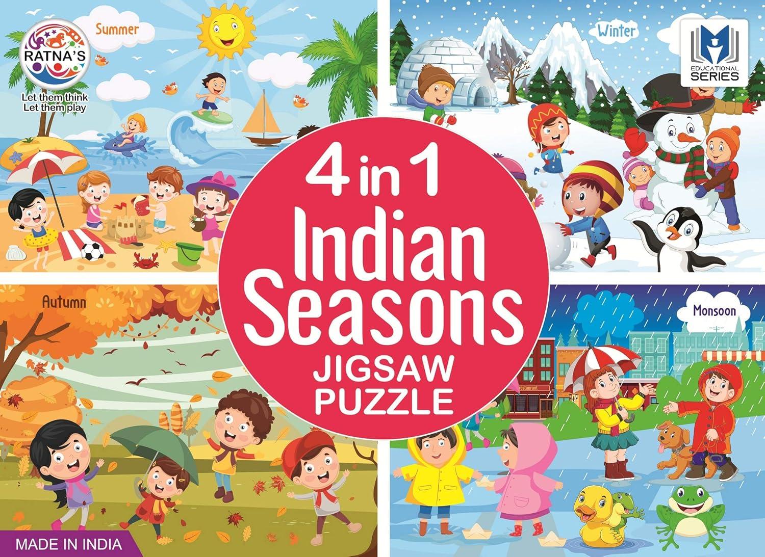 4in1 Indian Seasons Jigsaw Puzzle for Kids