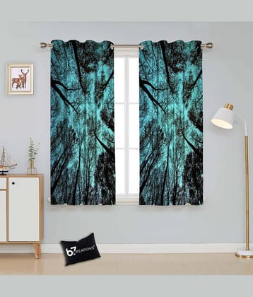 BELLA TRUE Printed Semi-Transparent Curtain 5 ft Pack of 1 Multicolor