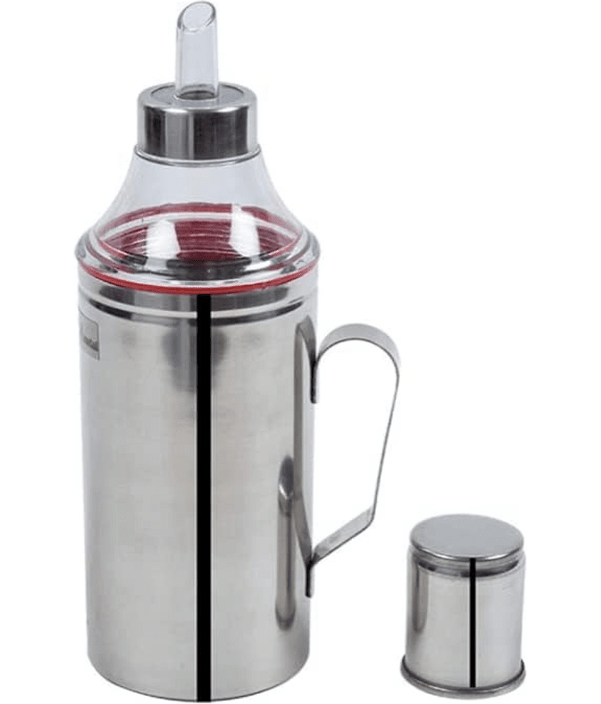 Visaxmi Oil Dispenser Steel Silver Oil Container ( Set of 1 )