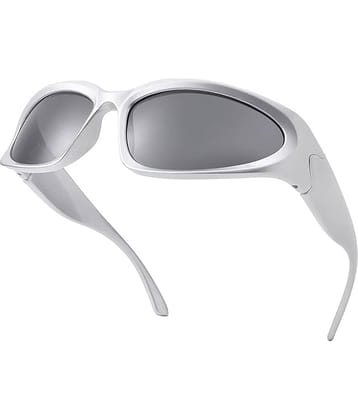 Elligator Silver Rectangular Sunglasses ( Pack of 1 )