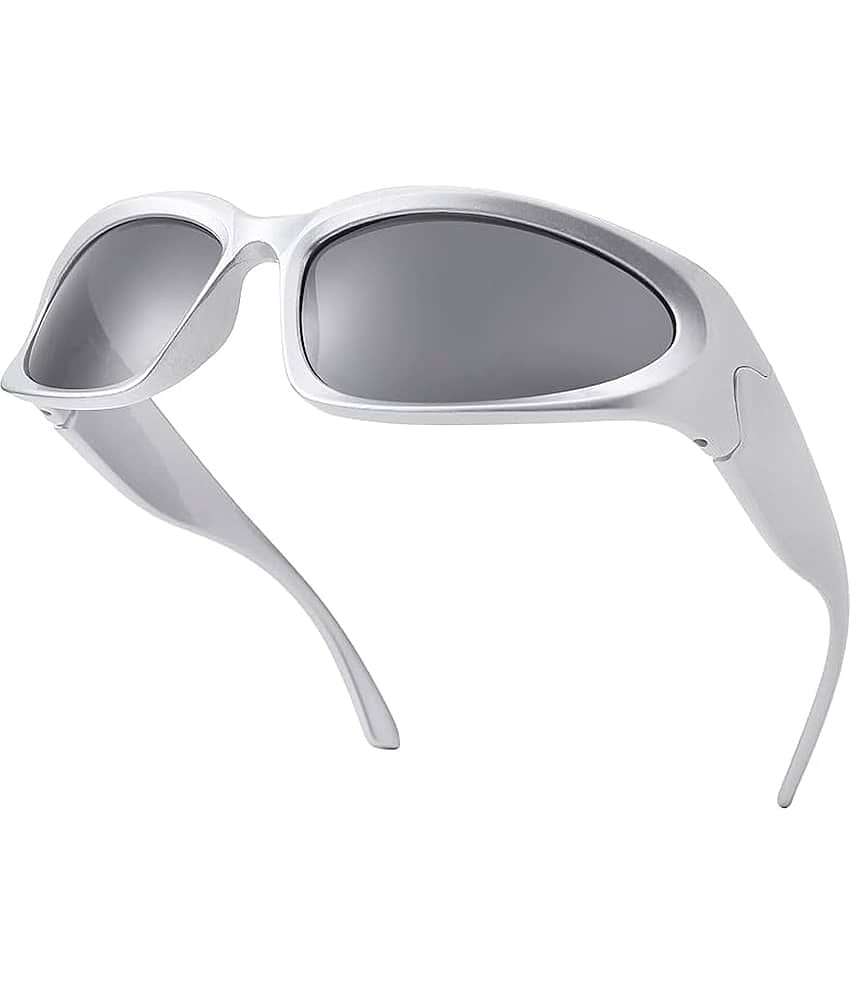 Elligator Silver Rectangular Sunglasses ( Pack of 1 )