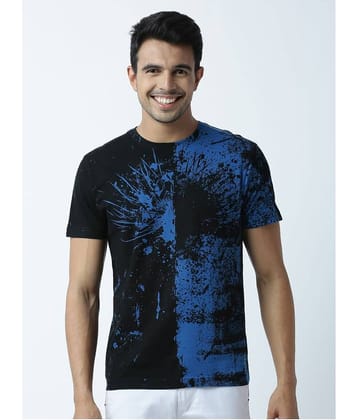 Huetrap Pack of 1 Cotton Regular Fit Men's T-Shirt ( Blue )