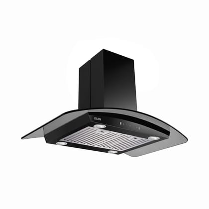 Island Kitchen Chimney Curved Glass Touch Control Motion Sensor Baffle filters 90cm 1250 m3/h (CH6071MSISBL90)