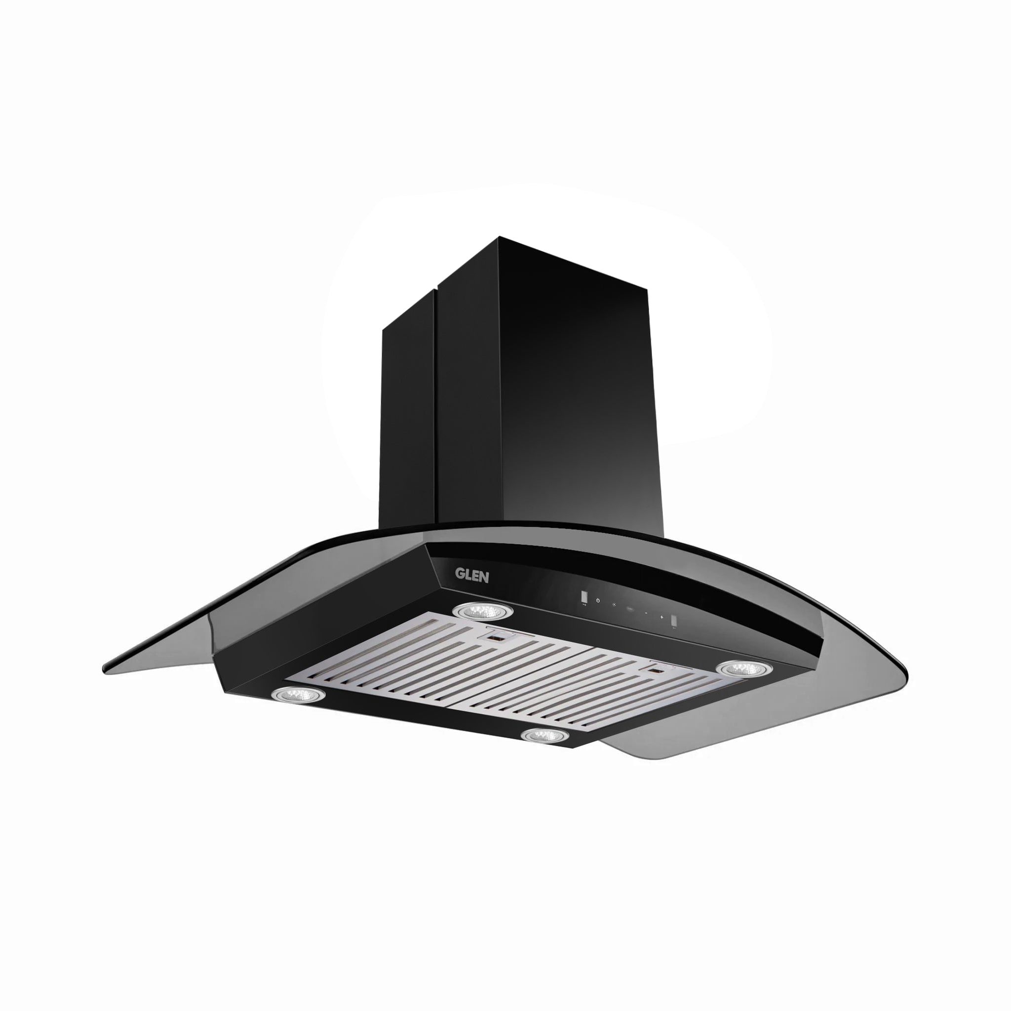 Island Kitchen Chimney Curved Glass Touch Control Motion Sensor Baffle filters 90cm 1250 m3/h (CH6071MSISBL90)