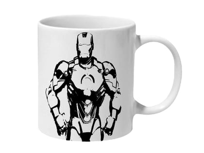 Multicolor Iron Man Sketch Armour Ceramic Mug
