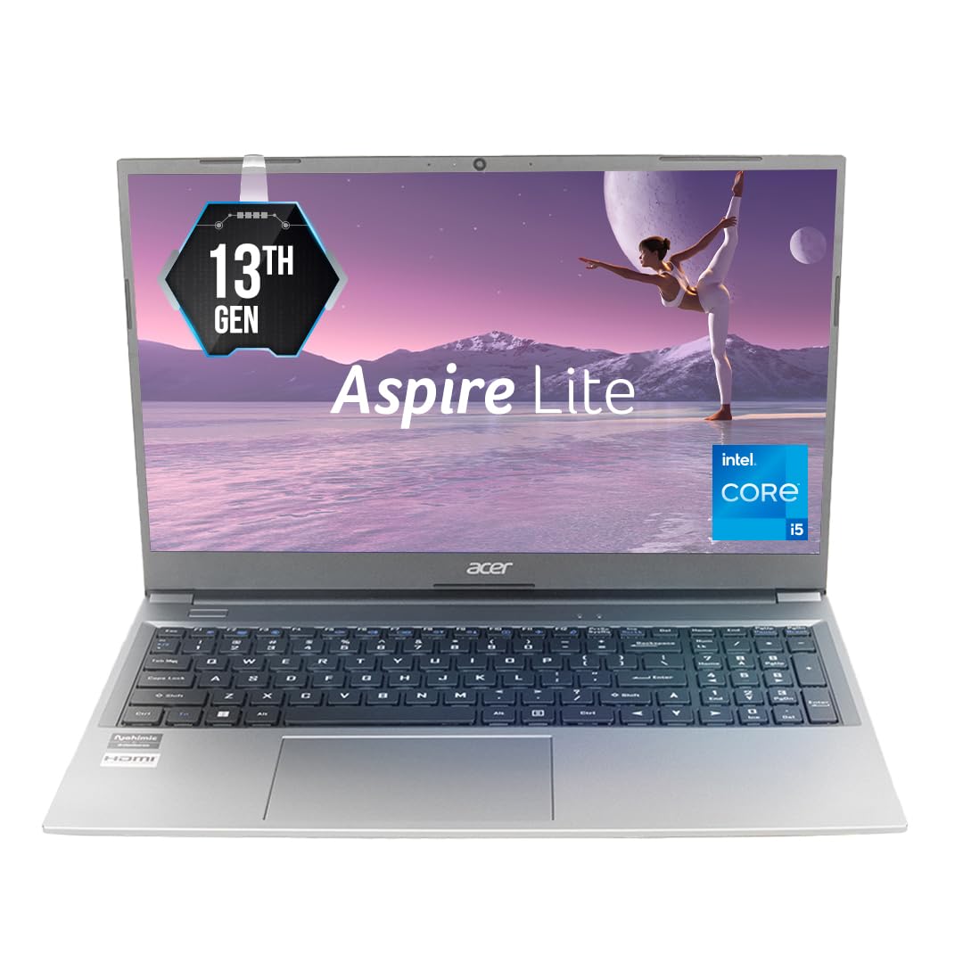 Acer Aspire Lite (AL15-53) 13th Gen, Intel Core i5-1334U, 16GB RAM, 512GB SSD, Full HD, 15.6"/39.62cm, Windows 11 Home, Steel Gray, 1.59KG, Metal Body, Thin and Light Premium Laptop
