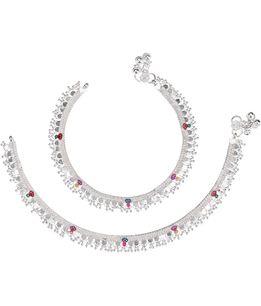 AanyaCentric - Silver Anklets ( Pack of 1 )
