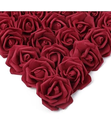 PRANSUNITA Other Rose Flower Heads Real Looking Foam Fake Roses for Packaging ( Pack of 10 )