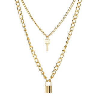 Lock  Key Design 2 layered Neckpiece Gold Plated