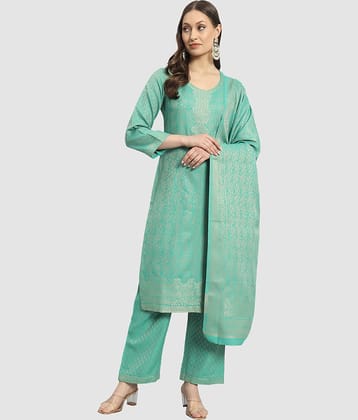 SAFAA Unstitched Woollen Self Design Dress Material - Green ( Pack of 1 )