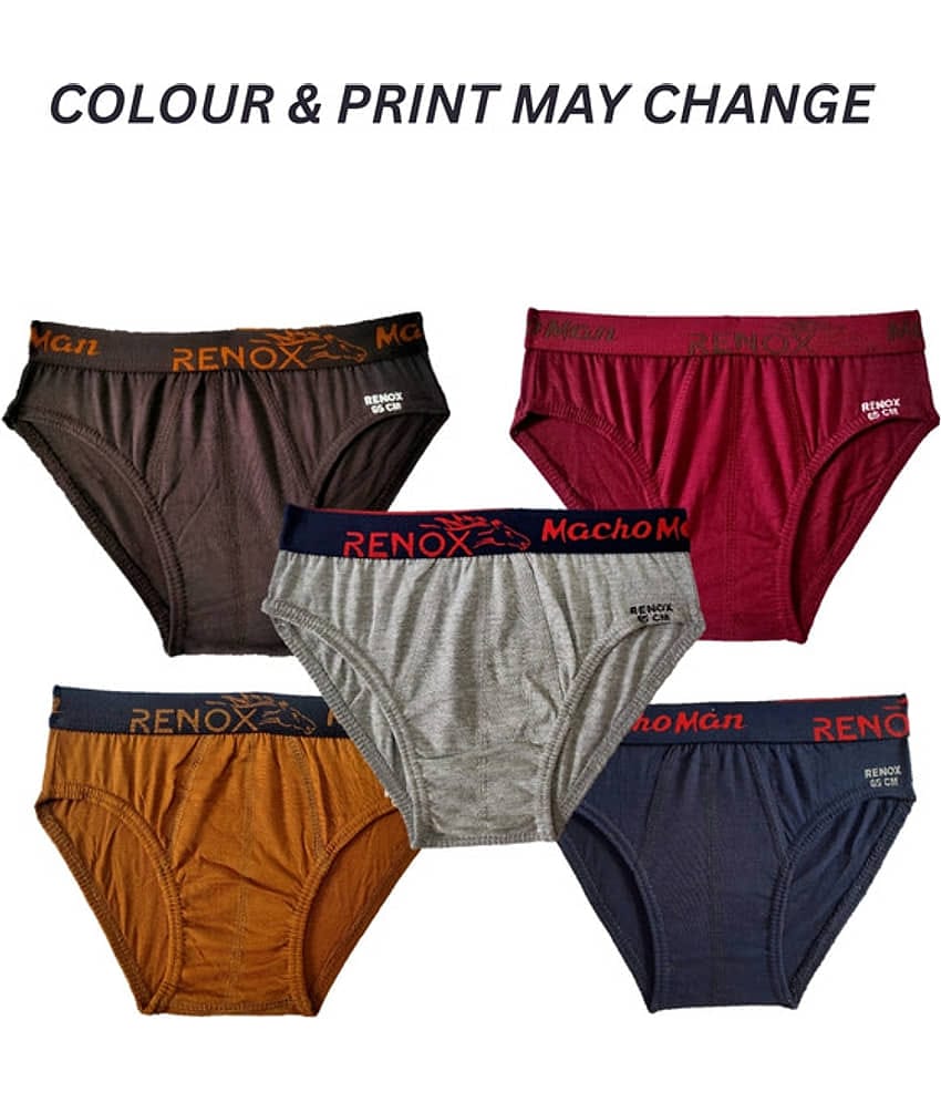Renox Pack of 5 Boys Cotton Briefs ( Multicolor 6 )