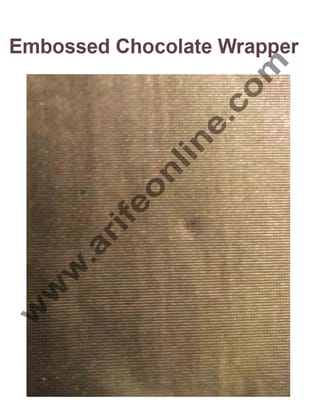 Cake Decor Chocolate Wrappering Foil, Embossed Chocolate Wrapper, 150 Sheets - 10in x 7in - Light Brown