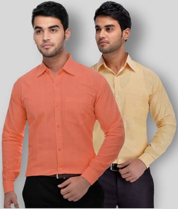 DESHBANDHU DBK - Multicolor Cotton Regular Fit Men's Formal Shirt (Pack of 2)
