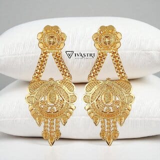 Vivastri Latest Fancy Alloy Gold Plated Drop Earrings for Women & Girls [VIVA2459ERG]