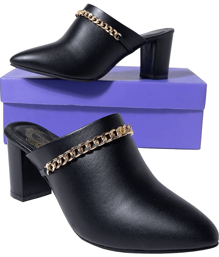 Shoetopia - Black Women's Mules Heels