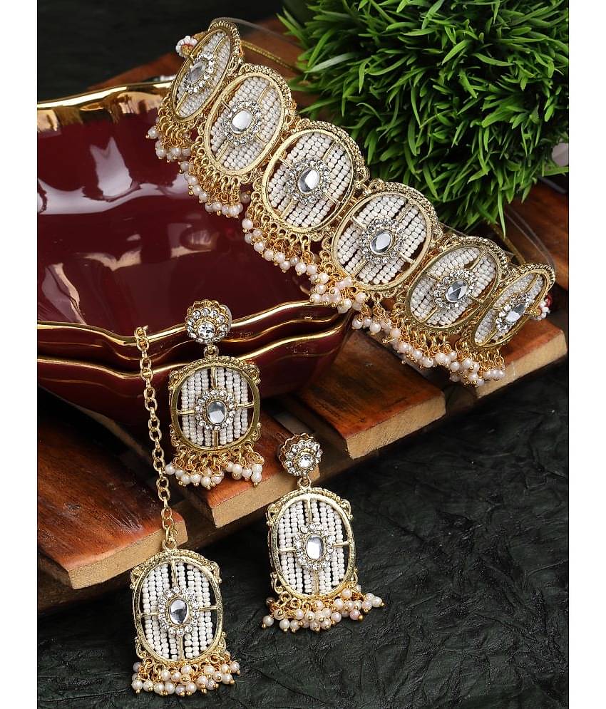 Sukkhi White Alloy Necklace Set ( Pack of 1 )