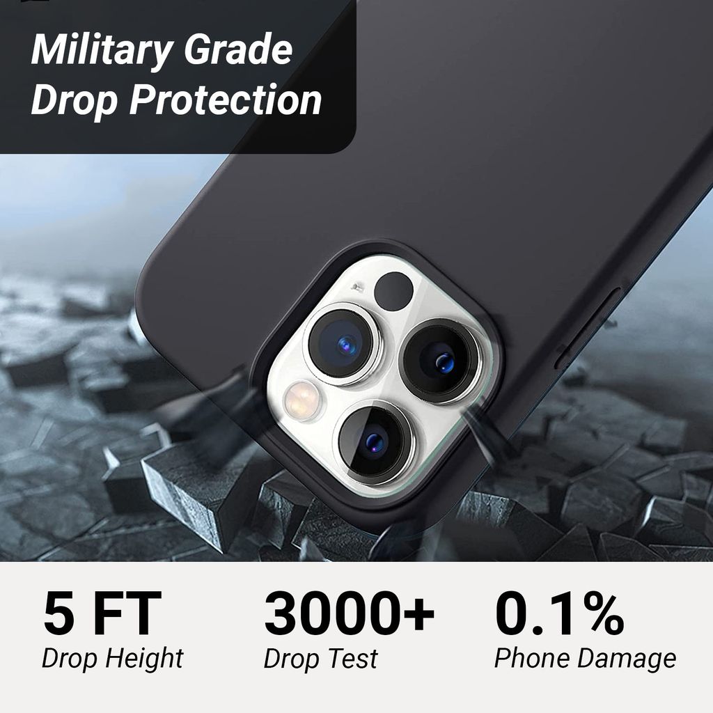 LIRAMARK Liquid Silicone Soft Back Cover Case for Apple iPhone 13 Pro Max (6.7 Inch)