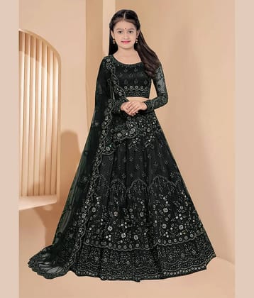 piludi Net Lehenga Choli Set For Girls ( Pack of 1 , Maroon )