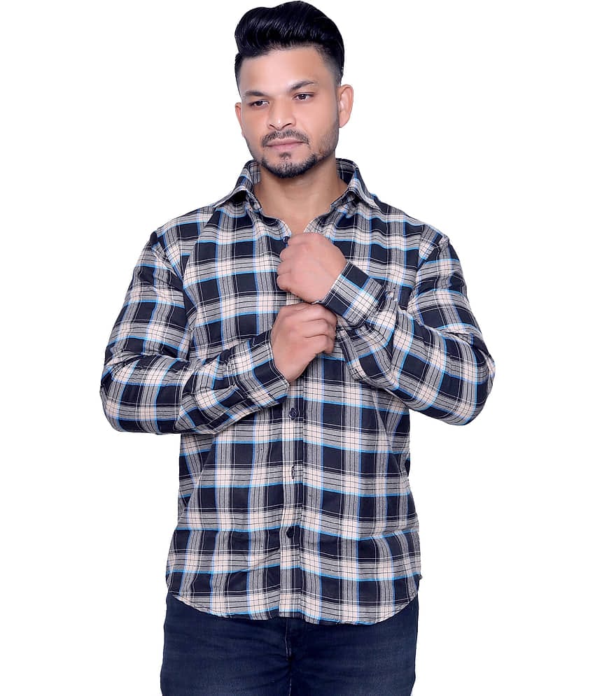 Aish N Ridh Cotton Regular Fit Checks Full Sleeves Men's Casual Shirt - Black ( Pack of 1 )