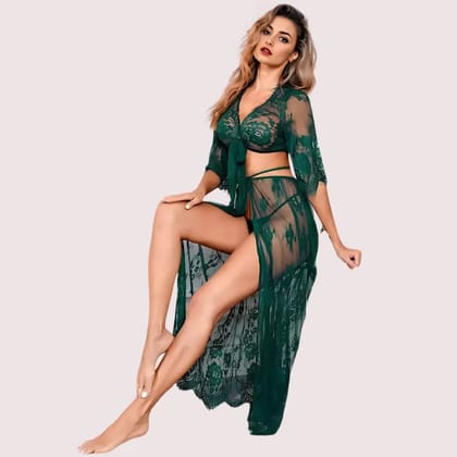 Stylish Sheer Net Top and Skirt Set