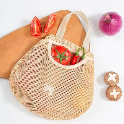 Reusable Mesh Grocery Bag with Handle (1 Pc)