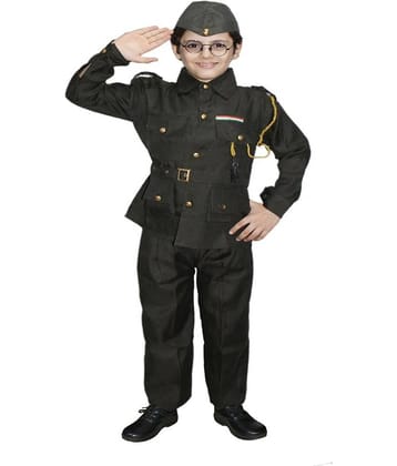 Kaku Fancy Dresses Subhash Chandra Bose Costume For Boys | National Hero Freedom Fighter Fancy Dress For Independence Day & Republic Day - 2-3 Years