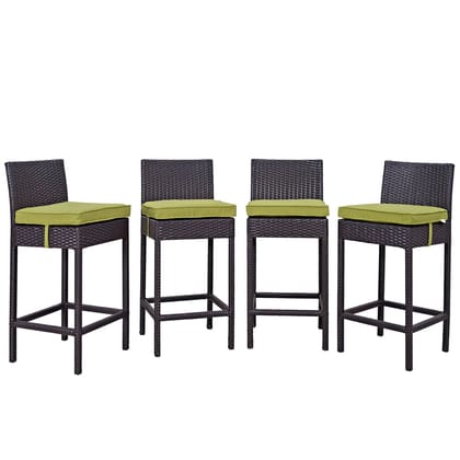 MJA FURNITURE Patio Bar Chairs Set for Outdoor, Wicker Bar Stools Set, High Rise Chairs