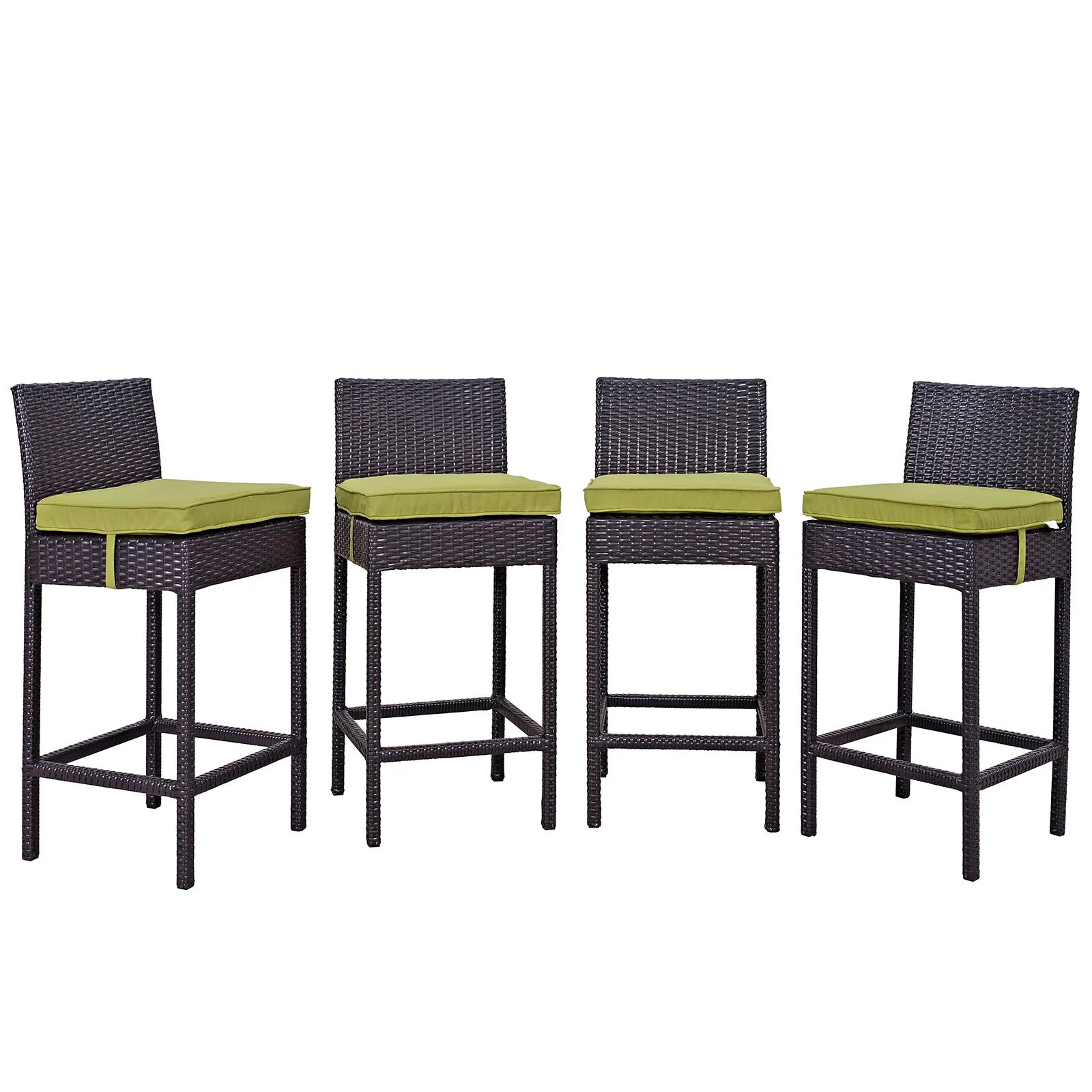 MJA FURNITURE Patio Bar Chairs Set for Outdoor, Wicker Bar Stools Set, High Rise Chairs