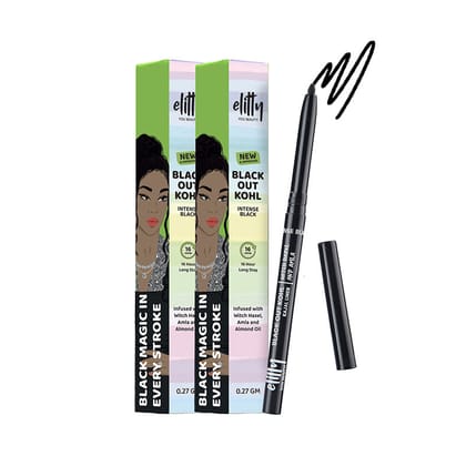 Elitty Black Kajal Pencil - (Pack of 2) Elitty Black Kajal Pencil - (Pack of 2) - Intense Black