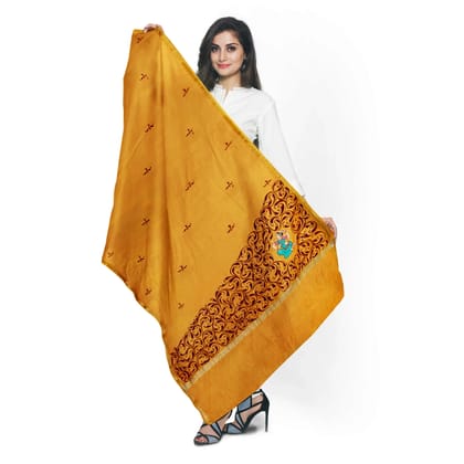 Handpainted Kumari Pattachitra Soft Cotton Silk Dupatta