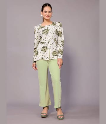 NightBlue Women Printed Top With Trousers Co-Ord Set ( Blue )