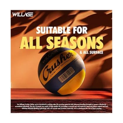 Willage Crusher Volleyball Ball Size 4 Pasted Volley (PU)