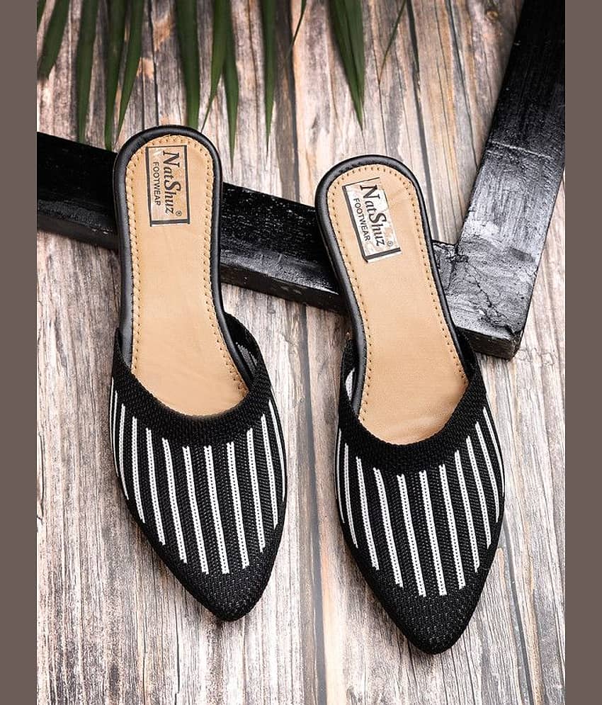 NATSHUZ Black Women's Flats