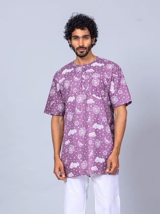 Men's Cotton Night Suit | Nayantaara, Mauve-S