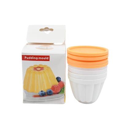 Alunari Pudding Molds, Custard Mould, and Jelly Molds  Set of 4 Cups with Lids, for Making Puddings, Ice Creams, and Desserts