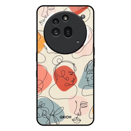 Abstract Faces Glass Case for Nothing Phone 3a Pro