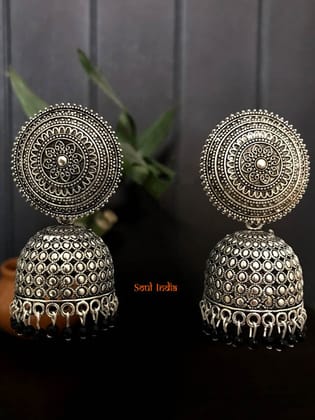 Beaded Alloy Jhumka With intricate design