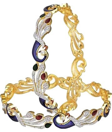 YouBella Dancing Peacock American Diamond Bangles For Women