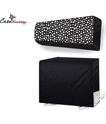 CASA FURNISHING Set of 2 Polyester Bronze AC Cover for 1.5 Ton Split AC
