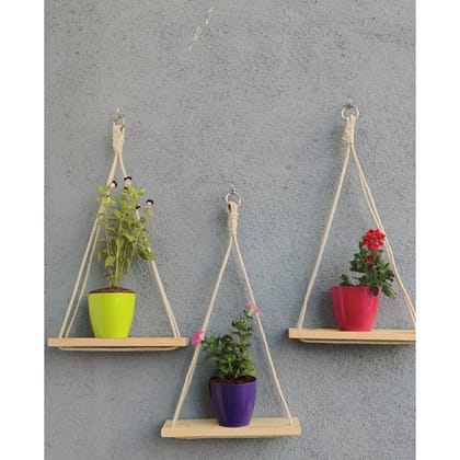 Macrame Set Of 3 Wooden Plank Size : 24X12