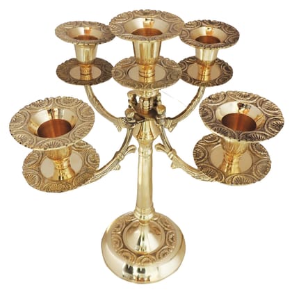 Brass Decorative Candle Stand, Height : 12 Inch (ZMAS285 F)
