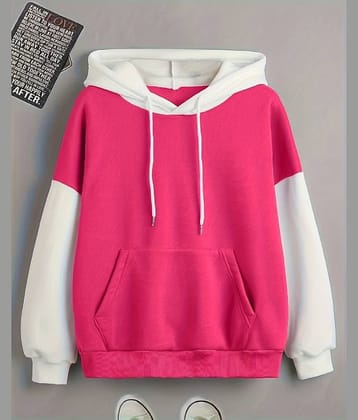 HARPITA Fleece Hooded Men's Sweatshirt - Pink ( Pack of 1 )