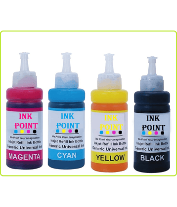 INK POINT Multicolor Four bottles Refill Kit for Refill Ink For E_pson T664 L555, L350 , L355 , L360 , L361, L365, L380