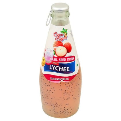 Coco Royal Lychee Basil Seed Drink, 290 ml - Coco Royal Lychee Basil Seed Drink, 290 ml